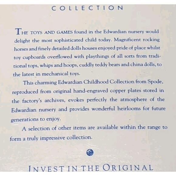 VTG Spode Edwardian Child Collection Cereal Bowl White/Blue England Original Box - Picture 3 of 8